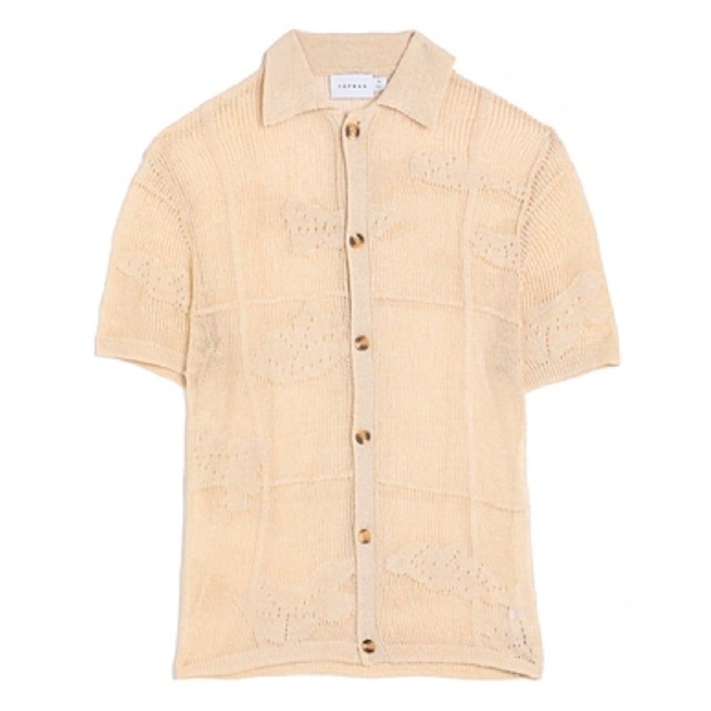 Topman Casual Button Down Shirt in Beige